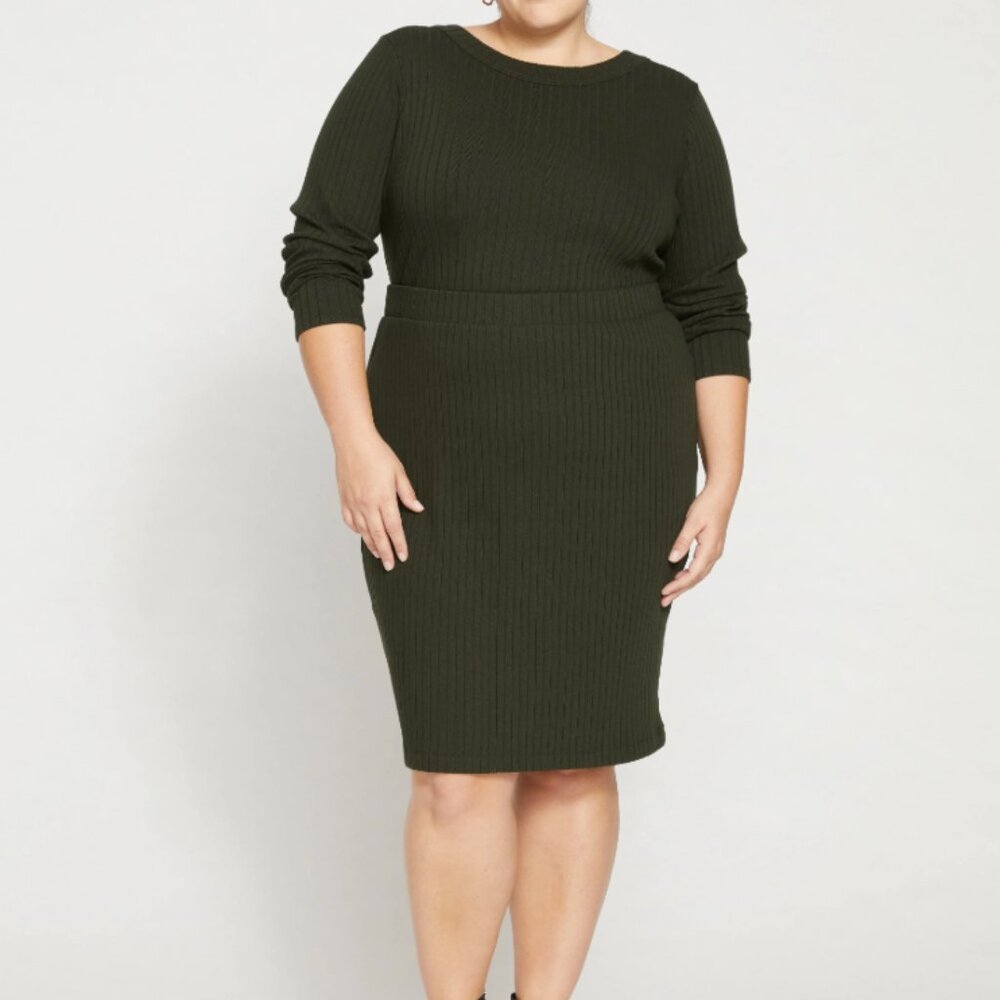 Universal Standard Aspen Rib Danube Skirt M 18/20 NWT